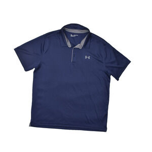 Under Armour Men's Blue Polo Shirt Short Sleeve Big & Tall Size 2XL Loose Poly